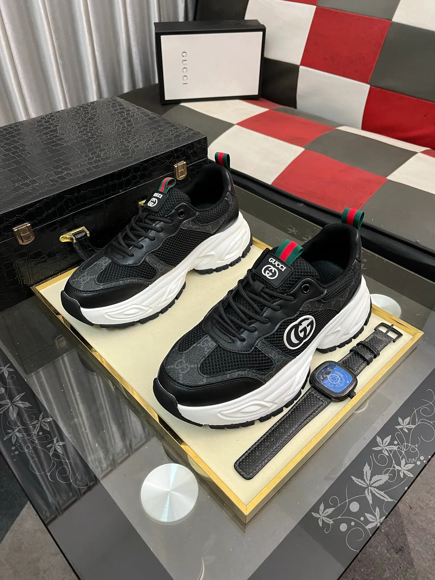 Men's Men's Shoes 💰458⌚️⌚️《GUCCI》The latest hot-selling casual shoes, top brand [seduce] luxury~purchase, top~quality. Products sold at the counter [strong] Original embossed calfskin fabric ➕ Comfortable sheepskin lining, available in 38-443️⃣ colors